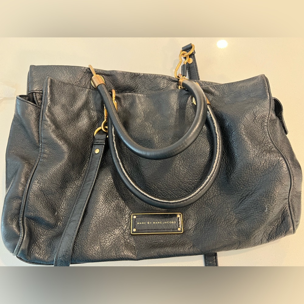 Marc by Marc Jacobs - “Too Hot To Handle” Zip Satchel Bag Black Pebbled Leather